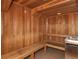 Relaxing sauna with wooden benches and wood paneling at 34 Highfield Trl # 311, Breckenridge, CO 80424