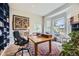 Bright home office featuring built-in shelving and large windows with views of the outdoors at 1533 S Columbine St, Denver, CO 80210