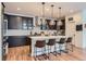 Stylish kitchen featuring a large island, pendant lighting, and stainless steel appliances at 11253 Moondance Trl, Littleton, CO 80125