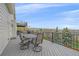 Relaxing deck with outdoor dining set and scenic mountain and landscape views at 15887 W Ellsworth Ln, Golden, CO 80401