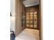 Custom wine cellar with glass-enclosed storage for wine bottles and glassware, creating an elegant display at 40 Royal Ann Dr, Greenwood Village, CO 80111