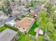 Overhead view of a home with a spacious backyard, mature trees, and a charming neighborhood setting at 460 S Taft St, Lakewood, CO 80228