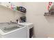 Convenient laundry room with modern, front-load washer and dryer at 9533 Cherry Ln, Thornton, CO 80229