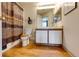 Well-maintained bathroom with a vanity, mirror, and a shower with a zebra-patterned curtain at 12820 Ironstone Way # 103, Parker, CO 80134