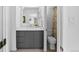 This bathroom offers a modern vanity and a separate toilet area at 2 Adams St # 806, Denver, CO 80206