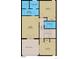 Third floor floorplan with two bedrooms, a primary bedroom, and two bathrooms at 1050 S Monaco Pkwy # 38, Denver, CO 80224