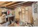 Unfinished basement with exposed wood beams and walls, ready for customization at 441 Johnson St, Frederick, CO 80530