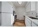 Modern kitchen featuring white cabinetry, stainless steel appliances, and sleek countertops for a clean and contemporary look at 1028 Coronado Pkwy # C, Denver, CO 80229