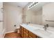 Beautiful Primary bathroom with double sink vanity and modern finishes at 20431 E Union Cir, Aurora, CO 80015