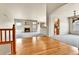 Spacious living room with a fireplace, carpeted floors, and bright lighting at 1034 Halfmoon Dr, Castle Rock, CO 80104