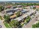 A high angle view of the neighborhood showcasing residential buildings and commercial properties at 22 E Bayaud Ave, Denver, CO 80209