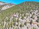 Aerial view of a mountainside property with a house and lush forest surroundings at 617 Hummingbird Trl, Idaho Springs, CO 80452