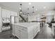 Spacious kitchen with a large island, stainless steel appliances, and open floor plan at 9021 Swan River St, Littleton, CO 80125