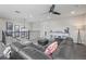 Comfortable upstairs loft featuring stylish decor, a ceiling fan, and plenty of natural light at 9021 Swan River St, Littleton, CO 80125