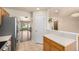 An open floor plan featuring a view from the kitchen into the living area and hardwood floors at 2072 Skylark Ct, Longmont, CO 80503