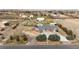 Aerial view of home with an attached garage, showcasing landscaping and a paved driveway at 23753 E 155Th Way, Brighton, CO 80603