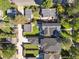 Aerial view showcasing the property's layout, backyard with pergola, and surrounding neighborhood at 2511 S Columbine St, Denver, CO 80210