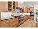 Gourmet kitchen features custom cabinets, a marble backsplash, and professional-grade appliances for culinary enthusiasts at 2511 S Columbine St, Denver, CO 80210