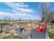 Enjoy this backyard featuring an outdoor seating area with a fire pit and unobstructed views at 11671 Elkhart, Brighton, CO 80603