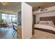 Open concept bedroom with office, concrete ceiling, and modern design at 1700 Bassett St # 412, Denver, CO 80202