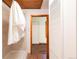 Bathroom area featuring shower, wood trim, and wooden ceiling at 35106 Boulder Canyon Dr, Boulder, CO 80302