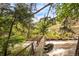 Picturesque foot bridge over a fast moving stream surrounded by lush greenery at 35106 Boulder Canyon Dr, Boulder, CO 80302
