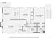 Detailed floor plan showcasing layout of rooms, including the primary bedroom and kitchen at 2060 W Iliff Ave, Englewood, CO 80110