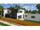 Modern two-story home with a combination of white, brown, and dark gray elements and a wood fence at 1601 S Columbine St, Denver, CO 80210
