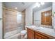 Bathroom featuring a shower and vanity at 2049 Silverheels Dr, Larkspur, CO 80118