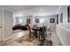 Finished basement with wood-look floors, recessed lighting, and comfortable seating areas at 8338 E 148Th Way, Thornton, CO 80602