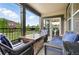 Inviting covered patio with comfortable seating, stone fire pit, and views of the landscaped backyard at 681 W Burgundy St # A, Highlands Ranch, CO 80129
