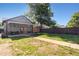 Large backyard featuring an expansive lawn, patio, and mature trees, ideal for outdoor activities at 3529 N Garfield St, Denver, CO 80205