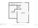 Floor plan for the lower level featuring a bedroom, utility closet, and unfinished storage space at 8758 S Murphy Gulch Rd, Littleton, CO 80127