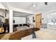 Home theater with projector and screen, along with a fish tank at 2469 S Broadway, Denver, CO 80210