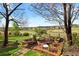 Charming backyard with brick patio, comfortable seating and lush greenery at 6656 S Oak Cir, Littleton, CO 80127