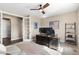 Home office with a large desk, comfortable seating, and ample natural light at 228 Horizon Ave, Erie, CO 80516