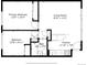 Detailed floor plan showcasing the layout of the living room, kitchen, bedrooms and bathroom at 160 Jackson St # 5, Denver, CO 80206