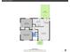 Layout of the house showing a living room, dining area, kitchen, bath, porch, deck and two bedrooms at 4201 Shoshone St, Denver, CO 80211