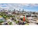 Aerial view of a home highlighting its location and proximity to the Denver city skyline at 1020 Kalamath St, Denver, CO 80204