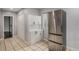 This kitchen features stainless steel appliances, white cabinets, and ample storage space at 1020 Kalamath St, Denver, CO 80204