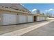 A row of multiple detached garages offer convenient parking and storage space for residents in this residential area at 1016 Opal St # 102, Broomfield, CO 80020