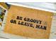 Close up of the front doormat with 