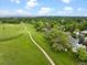 Aerial shot featuring a neighborhood with tree-lined streets next to a greenway and walking path at 236 W Sycamore Ln, Louisville, CO 80027