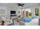 Bright living room with hardwood floors, neutral decor, and views of the outdoor greenery at 236 W Sycamore Ln, Louisville, CO 80027
