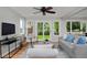 Cozy living room with neutral tones, hardwood floors, and an open floor plan at 236 W Sycamore Ln, Louisville, CO 80027