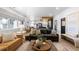 Spacious living room with comfortable seating, custom bar, and abundant natural light, perfect for relaxation and entertaining at 948 Buffalo Ridge Rd, Castle Pines, CO 80108