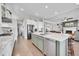 Modern kitchen with white cabinets, stainless steel appliances, and a large island with seating at 27655 E Moraine Dr, Aurora, CO 80016