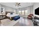 Spacious main bedroom features tray ceilings, plush carpeting, large windows, and a comfortable seating area at 27655 E Moraine Dr, Aurora, CO 80016