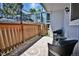 Relaxing outdoor patio area with comfortable seating and access to the parking area at 7185 S Gaylord St # A, Littleton, CO 80122