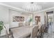 Elegant dining room with chandelier, wainscoting, and hardwood floors showcasing a classic design at 2627 Hillcroft Ln, Castle Rock, CO 80104